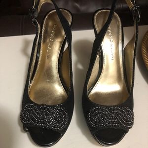 Antonio Melani Embellished Black High Heel Pumps